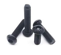 yaoqijie Tornillos de cabeza hueca hexagonal tipo hongo, de acero inoxidable de grado 10.9, ISO7380, M1.6, M2, M2.5, M3, M4, M5, M6, M8, color negro, 10/50 unidades lasting(5mm,M1.6 (50pcs))