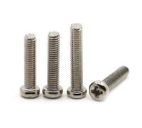 yaoqijie Tornillos de cabeza plana, niquelados, con ranura en cruz, redonda, Phillips, M1, .2, .4, .6, M2.5, .3, M4, GB818, 50/100 unidades lasting(6mm,M4 50pcs)