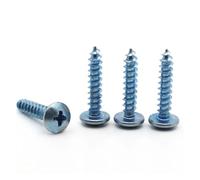 yaoqijie Tornillos de rosca for madera de cabeza Phillips, cabeza de hongo, con ranura en cruz, de acero galvanizado azul, M3, M4, M5 y M6, 10-50 unidades lasting(50mm,M6 10pcs)