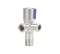 yaoqijie Válvula angular de acero inoxidable, rosca triangular, válvula de agua caliente y fría, conector de baño for calentador de agua de lavabo de inodoro G1/2 lasting(Blue 90degrees)