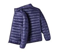 YAOTT Hombre Plegable Abrigo Chaqueta aislante de Cuello alto con Cremallera Cálida y resistente al viento bomber Corta y resistente Slim Fit informal Navy 3XL