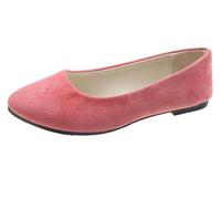 YAOTT Mujer Bailarinas de Antelina sintética Colores Pastel Cómodas Elegantes Formales Pumps Dolly Zapatos Planos de Ballet Portátiles de Boda para la Oficina TaoRojo 36 EU