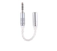 Yaowanguan 4.4mm 5 Polos balanceado Macho a 3.5mm Cable Adaptador balanceado Hembra para Sony NW-ZX300A/NW-WM1A/NW-WM1Z/TA-ZH1ES Reproductor,Conector convertidor Plateado balanceado 14cm/5,51pulgadas