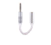 Yaowanguan 4,4mm 5polos equilibrado Macho a 2,5mm Cable Adaptador Hembra equilibrado para Sony NW-ZX300A/NW-WM1A/NW-WM1Z/PHA-2A/TA-ZH1ES, Conector convertidor Plateado equilibrado 14cm/5,51pulgadas