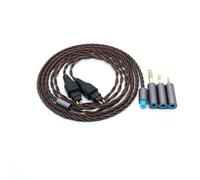 Yaowanguan Balanceado Cable con 4.4mm,2.5mm,3.5mm Adaptador para Sennheiser HD580 HD650 HD660 HD600S Auriculares,HD414 HD25 3 en 1 Repuesto Actualización Alambre(Cobre)