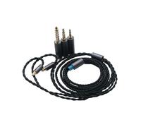 Yaowanguan Balanceado Cable con 4.4mm,2.5mm,3.5mm Adaptador para Sennheiser IE 100 PRO/IE 400 PRO/IE 500 PRO Auriculares Dinámicos Intraurales,3 en 1 repuesto platea actualización Cable(Negro)