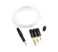Yaowanguan Cable Balanceado con Adaptador de 4.4mm,2.5mm,3.5mm para Audio-Technica ATH-M50X,ATH-M40X,ATH-M70X Auriculares,M50X/M40X/M70X 3 in 1 Chapado en Plata Cable de Actualización de Repuesto