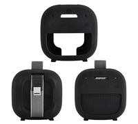 Yaowanguan Funda de Silicona para Bose SoundLink Micro (2.ª generación) Altavoz Bluetooth portátil,para Bose SoundLink Micro 2nd Estuche Viaje Portátil Protector Bolsa Transporte con Mosquetón,Negro