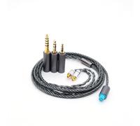 Yaowanguan MMCX Balanceado Cable con 4.4mm,2.5mm,3.5mm Adaptador para Sennheiser IE200 IE300 IE600 IE900 Auriculares,IE200/300/600/900 3 en 1 Repuesto Auriculares Actualización Alambre(Gris)