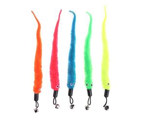 YAOYAN 5 Uds Colorido Mascota Gatito Gato Juguete Teaser Reemplazo Recarga Felpa Bell Play Stick