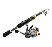 YAOYAOLING Caña de pescar telescópica - Caña de pescar ultraligera de fibra de carbono de 24 toneladas con asiento de carrete CNC, guías para pesca de trucha y salmón (caña de pescar de 1,5 m +