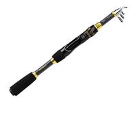 YAOYAOLING Caña de pescar telescópica - Caña de pescar ultraligera de fibra de carbono de 24 toneladas con asiento de carrete CNC, guías para pesca de trucha y salmón (2,1 m)