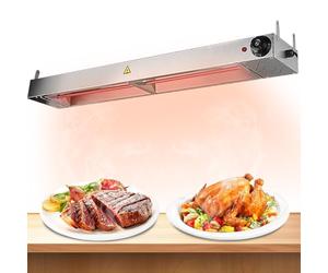 YAOYAOO Lampara de Calor para Alimentos, Comercial Lámpara de Calor Comida, Acero Inoxidable Lámpara Calentadora de Platos, Regulación de Temperatura 30-85℃ (150cm)
