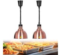 YAOYAOO Lampara de Calor para Alimentos, Extensible Lampara de Calor para Cocina, Lampara de Calentamiento de Comida con Bombilla de 250W para Catering Hosteleria Buffet(D-25CM,2 Stück)