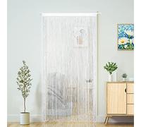 YaoYue - Cortina colgante para puerta, patio, dormitorio, armario, cocina, lavandería, ventana de dormitorio, dormitorio, decoración de puerta, decoración de puerta, 100 x 280 cm, color blanco