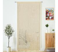 YaoYue - Cortina de cordel con cuentas para colgar - Separador de habitación con flecos de estilo hippie - para puerta, ventana, pasillo, entrada, pared, armario, dormitorio, decoración (champán, 99 x