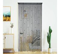 YaoYue, Cortina de Cuentas y borlas para Puerta, Hippie, Separador de estancias, para Ventana, Pasillo, vestíbulo, Pared, Armario, Dormitorio, decoración y privacidad, Gris, 100 x 280 cm