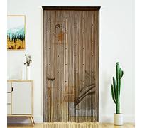 YaoYue - Cortina de cuentas para puerta, borlas, hippie, separador de estancias, para ventana, pasillo, vestíbulo, pared, armario, dormitorio, decoración y privacidad, marrón café, 100 x 280 cm
