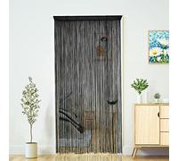YaoYue Cortina de Cuerda para Puerta, decoración de Dormitorio, Cocina, Pasillo, borlas, Separador de Habitaciones, Bohemio, Hippie para Bodas y Fiestas, Color Negro, 39 x 79 Pulgadas, (100 x 200 cm,