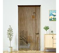 YaoYue Cortina de Cuerda para Puerta, decoración de Dormitorio, Cocina, Pasillo, borlas, Separador de Habitaciones, Bohemio, Hippie para Bodas y Fiestas, café, 39 x 79 Pulgadas, (100 x 200 cm, densa)