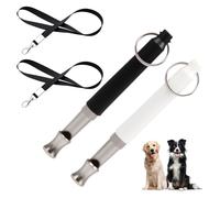 YAOYYG 2 Piezas Silbato para Perros, Silbato para Perros de Alta Frecuencia Silencioso, para Adiestramiento de Perros y Control de Ladridos, con Cordón y Llavero (Negro, Blanco)