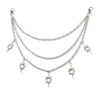 YAOYYG Cadena Para Pantalón Multinivel En Metal Blanco Con Diseño De Púas - Estilo Hip Hop Punk. Accesorio De Moda Unisex, Diseño Único, Estilo Urbano, Cadena Para Pantalón