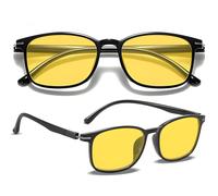 YAOYYG Gafas Visión Nocturna Polarizadas, Gafas de Visión Nocturna para Conducir, Lentes Amarillas con Marco Negro, Protección UV400, Mejora de la Visión Nocturna y en Condiciones de Poca Luz