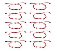 YAOYYG Pack de 10 Pulsera Nudos Roja Original Contra el Mal, Cordón de Hilo Rojo, Amuleto de Hilo para Hombre Mujer Parejas y Amistad, Accesorio de la Buena Suerte - Amuletos de Proteccion