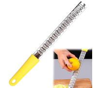 YAOYYG Rallador de Queso, Ralladores de Cocina, Herramienta de Cocina Multiusos con Mango Largo, 32 x 3 x 1.8 cm, para Lemon, Parmesan, Ginger, Chocolate (Amarillo)