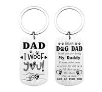 yaozeio Llavero con texto en inglés "Best Dog Dad Ever" para amantes de las mascotas, día del padre, regalos de cumpleaños para dueños de cachorros, accesorios de bolsa, blanco2, Small