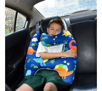 YAOZUP Almohada de Viaje para Niños Forma H, Almohada Viaje Niños Coche, Cojín Cervical para Coche Niños, Lavable, Ajustable y Transpirable, para Viajes Largos en Coche (Dinosaurio)