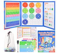 YAOZUP Fracciones Magnéticas - Juego de Fracciones, Juego Magnético de Fracciones, Fracciones Magneticas, Juguete Educativo Montessori para Niños, Aprender Fracciones para Primaria (Dragón)