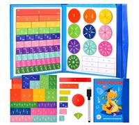 YAOZUP Juego de Fracciones Magnético, Juegos Educativos de Matemáticas, Juguete Matemático Montessori, A Partir de 7 Años