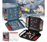 YAOZUP Juego de Mesa Hundir la Flota, Juego de Batalla Naval Clásico en Formato Mini, Juego de Estrategia para 2 Jugadores, Juguete Educativo para Niños a Partir de 4 Años