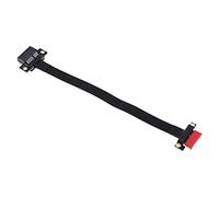 YAPAILANG PCI-E - Cable de extensión (90° 180° negro) PCI-E 1 cable de red dedicado para tarjeta de sonido de 20 cm con pie magnético
