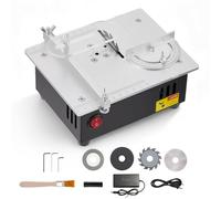 Yapasopu Mini sierra circular de mesa 5000RPM, 100W 0.1-15mm Micro para carpintería, acrílico, bricolaje, PVC, sierra de precisión Máquina cortadora pequeña Sierra de mesa pequeña de escritorio