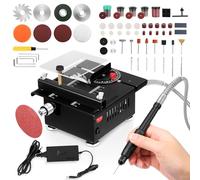 Yapasopu Mini sierra circular de mesa de 100W 0.1-16mm Micro para carpintería, bricolaje, acrílico, PVC, sierra de precisión Máquina cortadora pequeña Sierra de mesa pequeña de escritorio