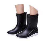 YAPAZULU Botas de lluvia mediados de pantorrilla para hombre, impermeables, antideslizantes, goma suave, cómodas, estilo al aire libre, caminando sobre el agua, ligeras, fáciles de limpiar, moda