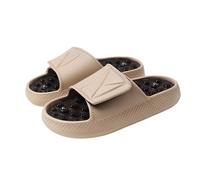 YAPAZULU - Mulas de playa para hombre, ligera, transpirable, estilo casual, antideslizante, cómodo, casa de ducha, vacaciones, verano, suela espesa, flexible, caminando, moda minimalista, marrón, 40