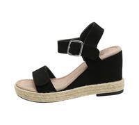 YAPAZULU - Sandalias de cuña de tacón alto estilo alpargata zapatos casuales al aire libre con suela de cuerda simple y versátil flexible para viajes diarios y paseos en verano