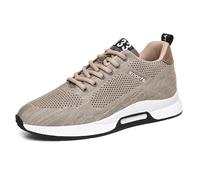 YAPAZULU - Zapatillas de paseo para hombre, zapatillas urbanas antideslizantes, zapatillas de cuña, estilo casual, de malla aireada y duradera, zapatos de ciudad, suela gruesa, 10 cm, Caqui Z, 10 cm