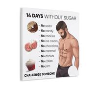 YAPING 14-Day Sugar-Free Guide to A Healthy Body Modern Home Kitchen Dormitory Kids Room Mural 30x30 cm