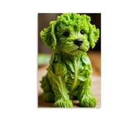 YAPING Green Puppy Made of Vegetables Modern Home Kitchen Dormitory Kids Room Mural 16x24inch (40x60cm)