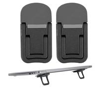 YAPKOLV 1 Paar Soporte Invisible para Laptop Ajustable Soporte para Notebook Base Antideslizante de Silicona Compatible con Todos los Portátiles/MacBook/Notebook/Teclado (Negro-B)