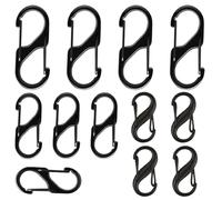 YAPKOLV 12 Piezas Mosquetones Pequeños con Gancho de Resorte para Mochila, Correas para Perros, Camping, Viajes, Senderismo