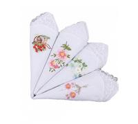 YAPKOLV Pañuelos para Mujer 4 Piezas, Blancos, Suaves y Elegantes para Boda y Bautizo. Ideales para Lágrimas de Alegría, Regalos y Ceremonias Especiales.