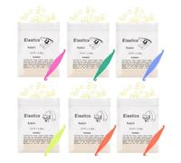 YAPKOLV Set de 600 bandas elásticas para brackets, gomas ortodónticas corrección dental, espacios entre dientes y maloclusiones, con 6 posicionadores, diseños de conejo y zorro (3/16, 1/4 pulgadas)