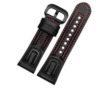 yapong Correa de cuero para reloj Seven Fridays M2/02/P1B/M1/M2/S2/Q2, correa de reloj vintage con interfaz plana(Red line black)