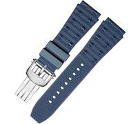 yaponuk Cadenas de reloj Breitling Mechanical Chronograph B01 Fluororubber Super Ocean Avenger(Blues2,24mm)