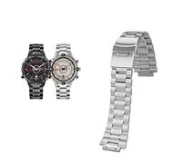 yaponuk Correa de acero con muesca para reloj TIMEX Tide Expedition Mariner T2N721 TW2V49000. Accesorio.(Silver a)